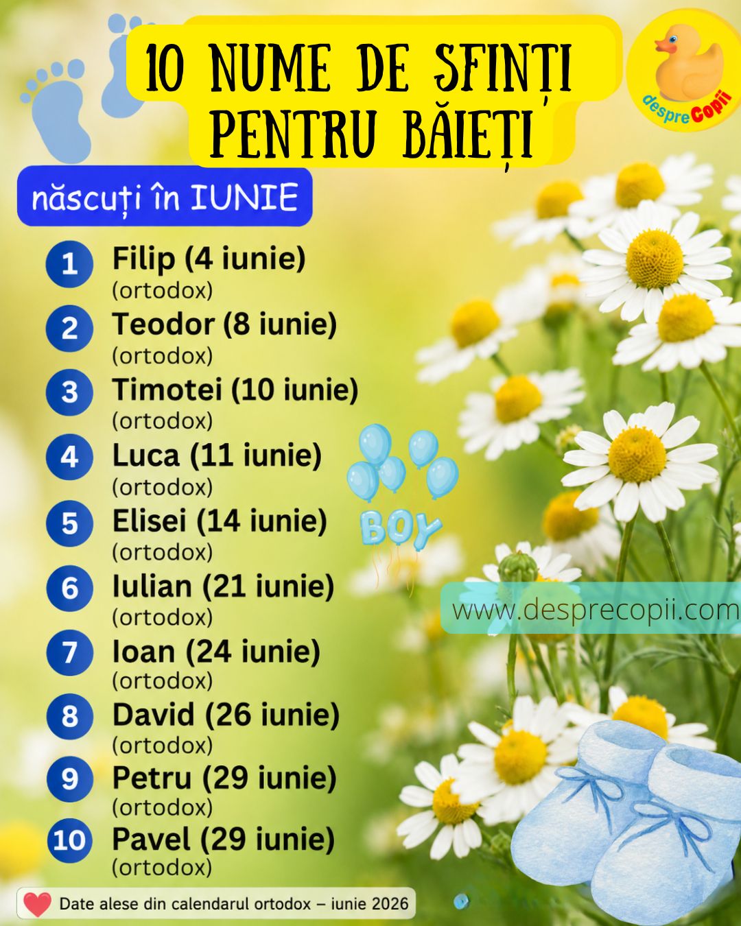 nume stinti baieti luna iunie